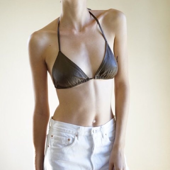 J Crew Pink Leather Bikini Top - Picture 5 of 5